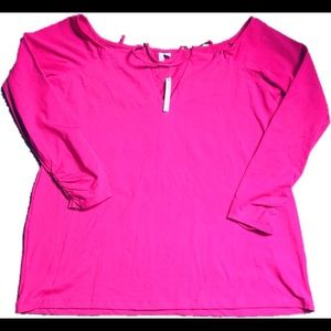 Asos Curve Pink Top Off Shoulder Stretch New